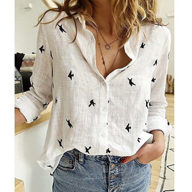 Vardi Dante Chloë Casual Blouse – Luchtige Damesblouse met Knoopsluiting en Halflange Mouwen