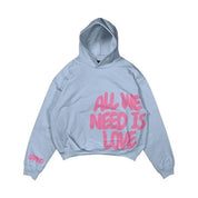 Statement cropped hoodie unisex – All We Need Is Money / Love Has Many Faces