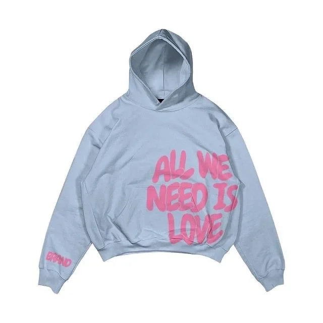 Statement cropped hoodie unisex – All We Need Is Money / Love Has Many Faces