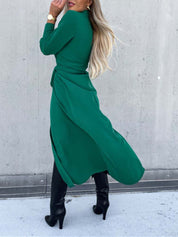 Dames Overhemdjurk – Lange Mouwen Jurk met Kraag en Losvallende Pasvorm