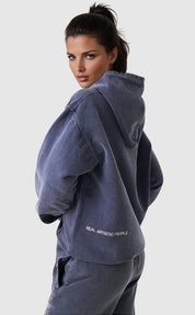Dames hoodie donkerblauw voor winter – comfortabele trendy trui