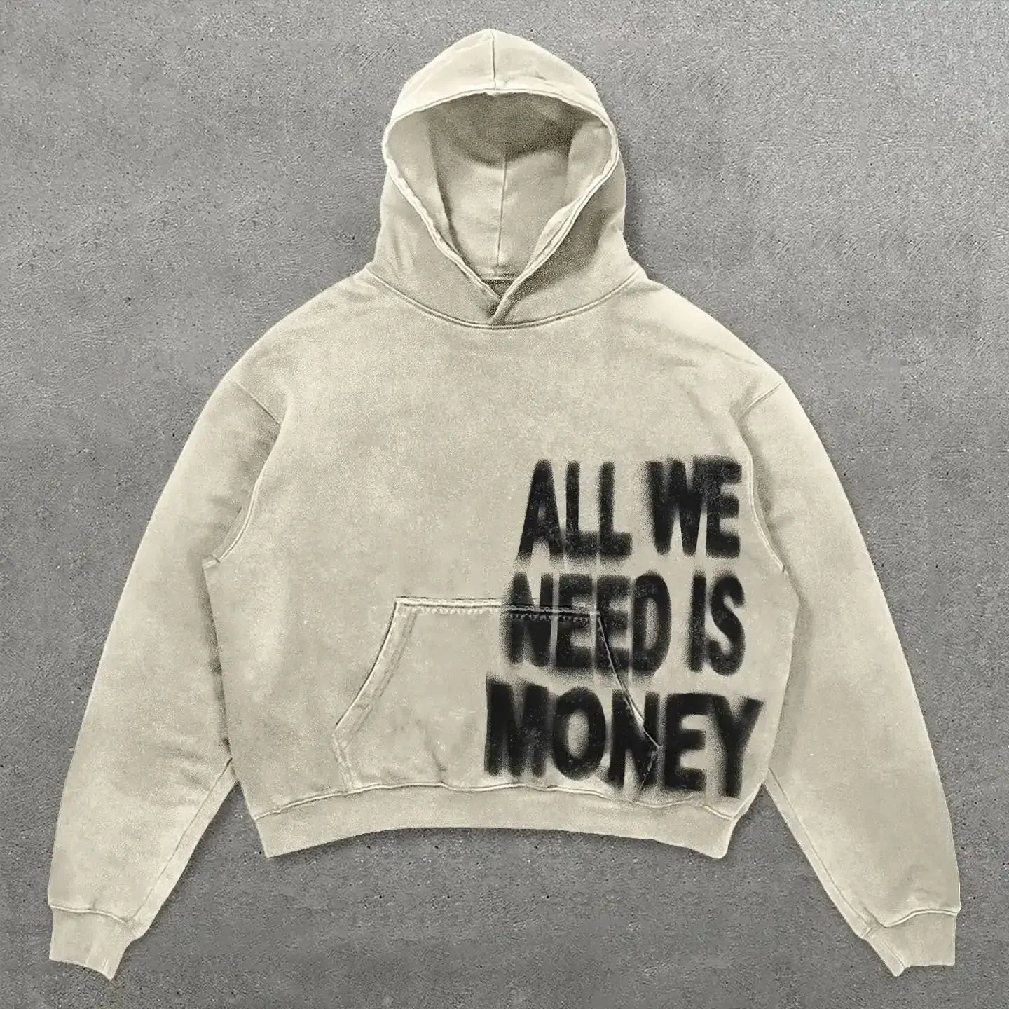 Statement cropped hoodie unisex – All We Need Is Money / Love Has Many Faces