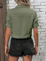 Denim Jack Dames met Korte Mouwen – Cropped Spijkerjack voor Lente & Zomer