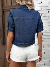 Denim Jack Dames met Korte Mouwen – Cropped Spijkerjack voor Lente & Zomer