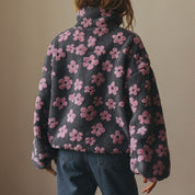 Dames fleece sweatshirt – warm zwart shirt met hoge kraag en grote zak