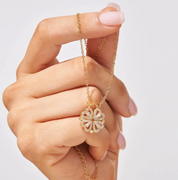 Geluk & Liefde ketting dames | Zirkonia hartjes ketting | Klavertje vier hanger