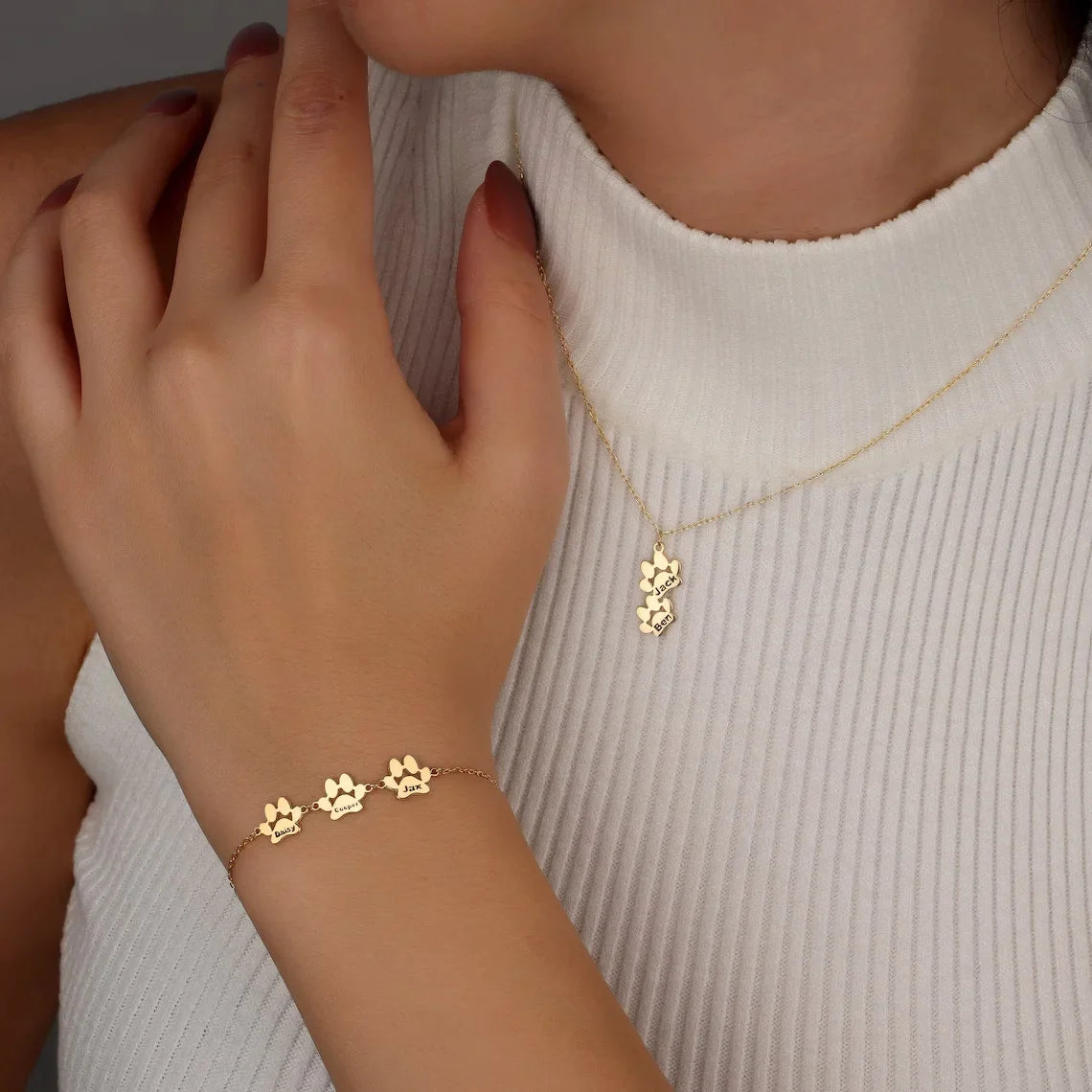 PawPrint armband – gepersonaliseerde pootafdruk in zilver of staal