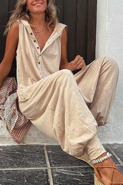 Oversized jumpsuit dames | Knoopsluiting & V-hals | Comfortabele casual look