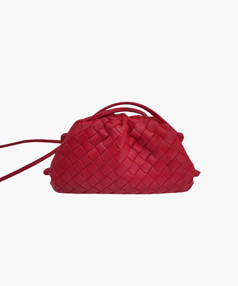 Gevlochten dames pouch bag – elegant tasje met trekkoord & schouderband