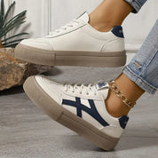 Trendy plateau sneakers dames – retro zomer sneakers met dikke zool