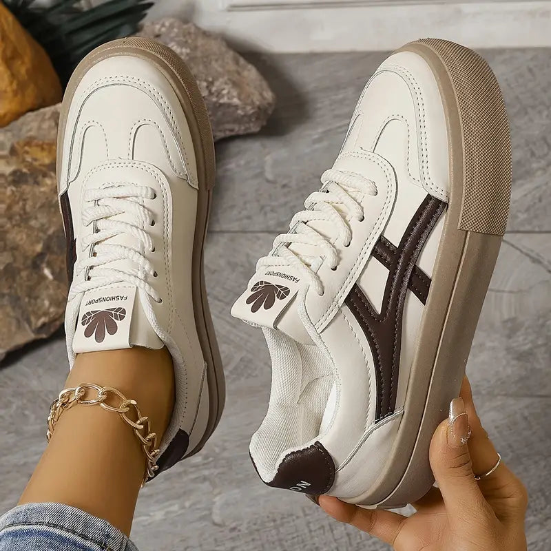 Trendy plateau sneakers dames – retro zomer sneakers met dikke zool
