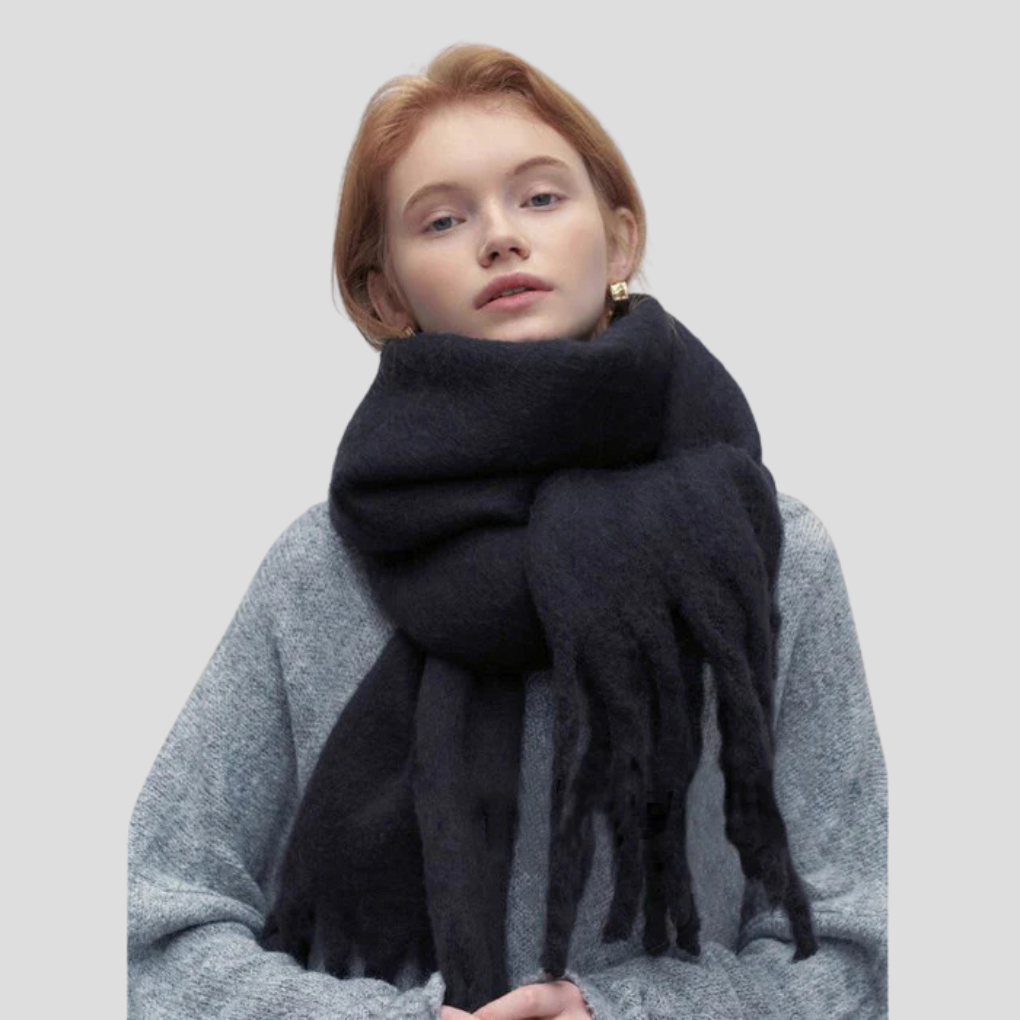 Dames kwastjessjaal – stijlvolle lange sjaal met franjes en zachte stof