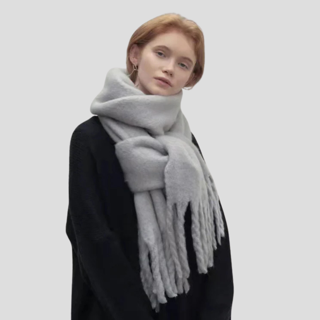 Dames kwastjessjaal – stijlvolle lange sjaal met franjes en zachte stof