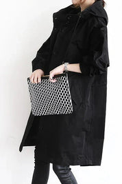 Regenjas voor Dames – Waterafstotende Jas met Capuchon, Knoopsluiting & Losse Pasvorm