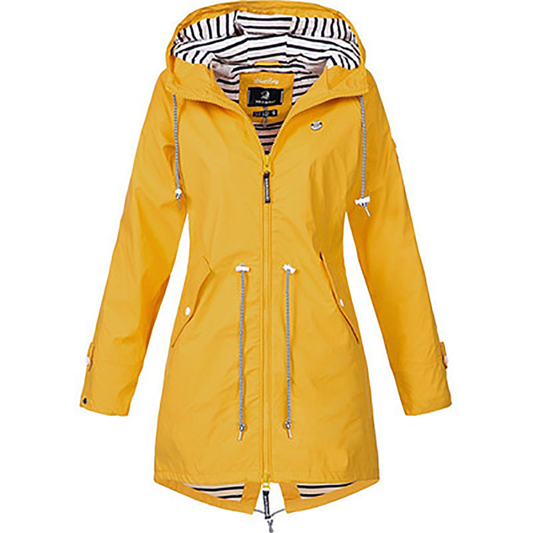 Lange dames regenjas – waterdichte parka met capuchon, stijlvol & ademend