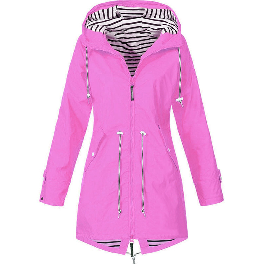 Lange dames regenjas – waterdichte parka met capuchon, stijlvol & ademend