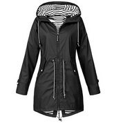 Lange dames regenjas – waterdichte parka met capuchon, stijlvol & ademend
