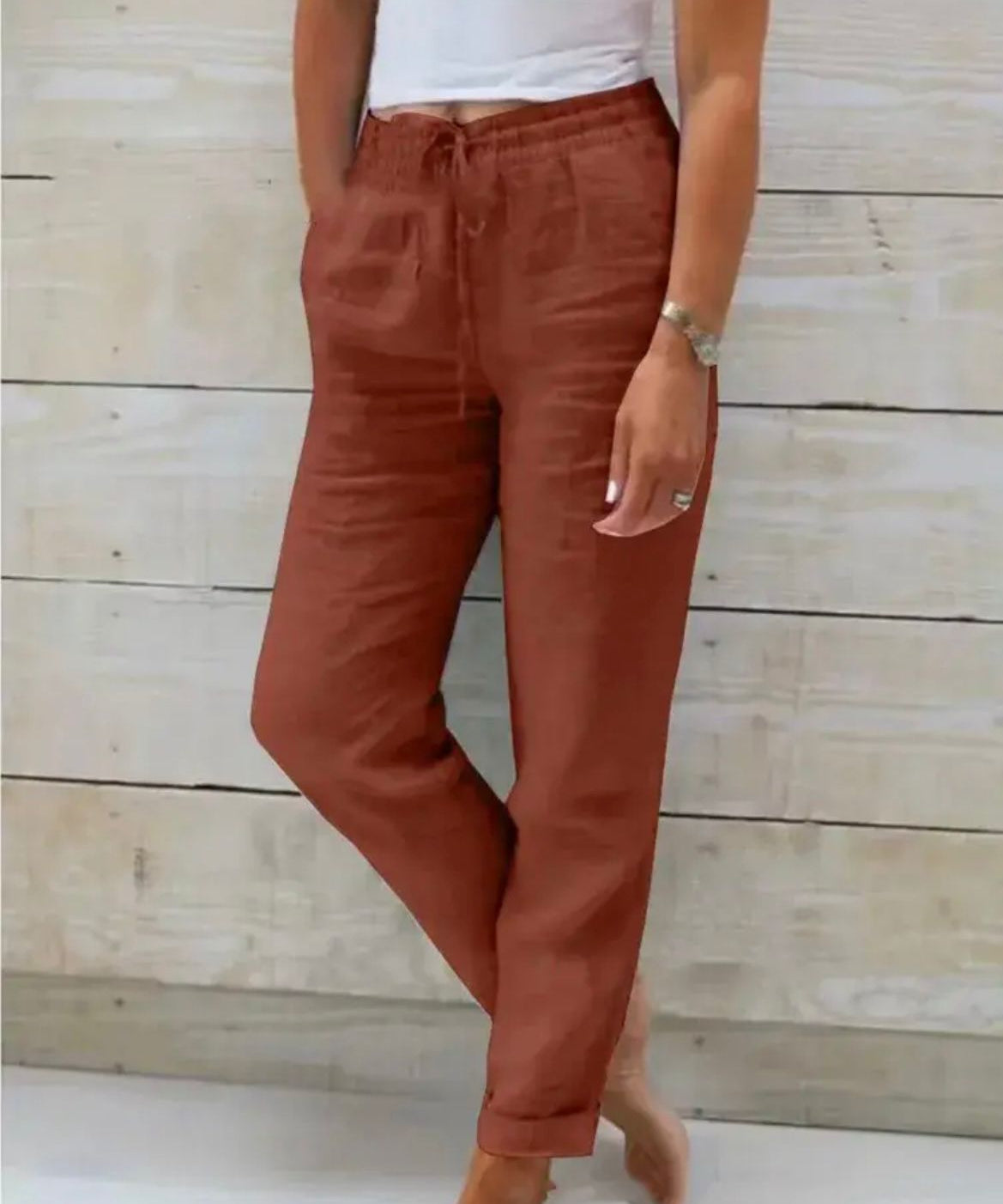 Lieke Stijlvolle Losse Broek Dames – Hoge Taille Broek met Rechte Pijp & Elegante Pasvorm