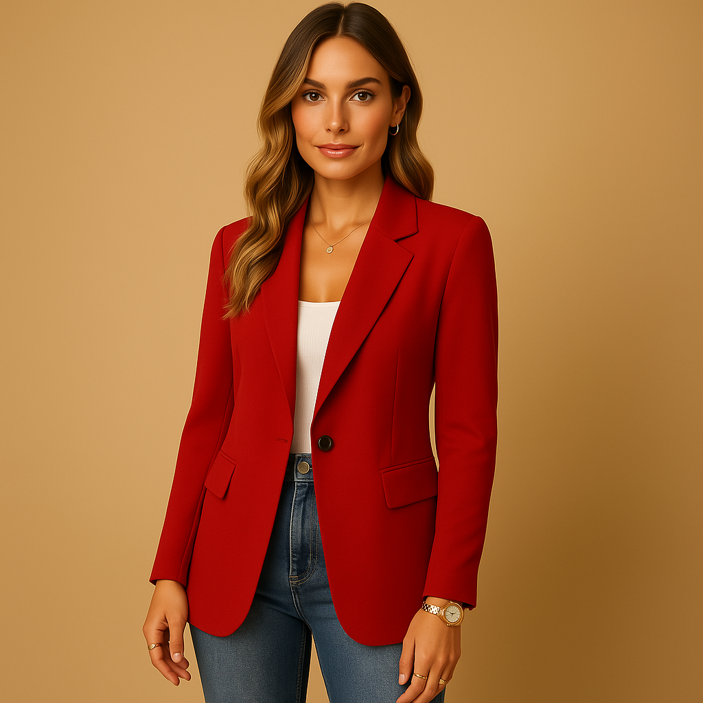 Getailleerde dames blazer – stijlvolle single breasted blazer met reverskraag