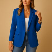 Getailleerde dames blazer – stijlvolle single breasted blazer met reverskraag