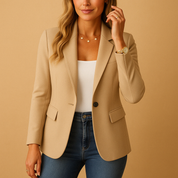 Getailleerde dames blazer – stijlvolle single breasted blazer met reverskraag