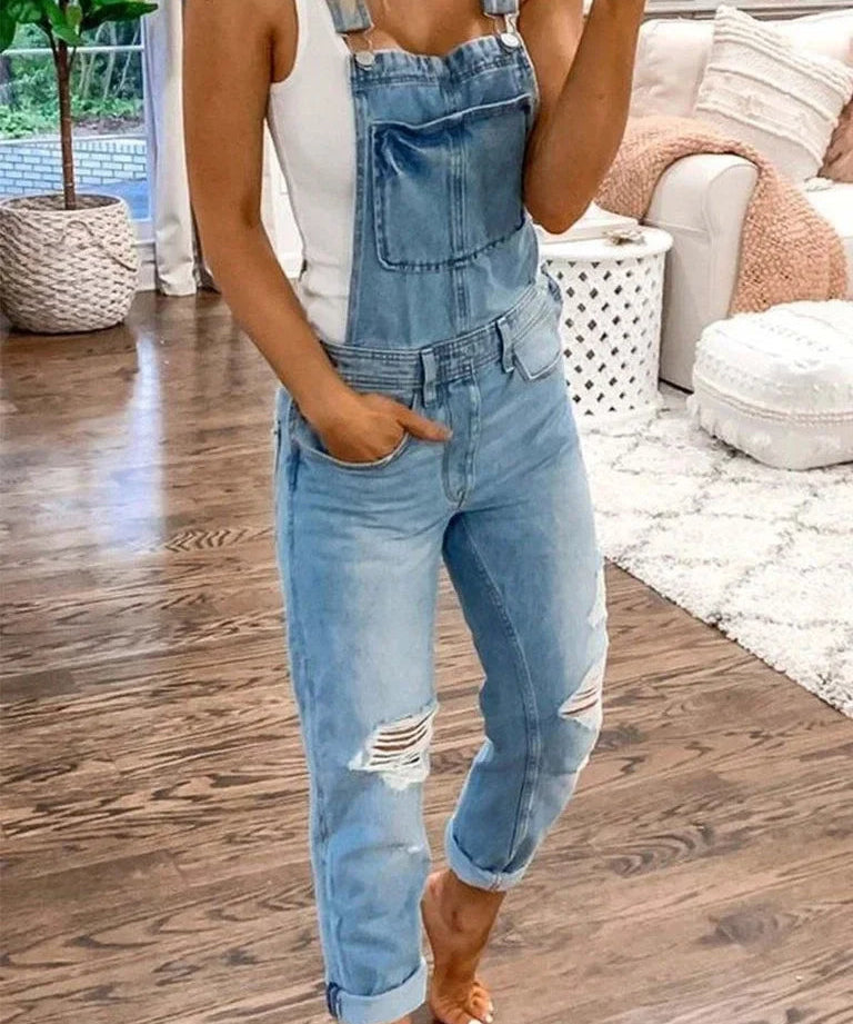 Casual Denim Jumpsuit Dames – Mouwloos, Stijlvol en Comfortabel | Bianca