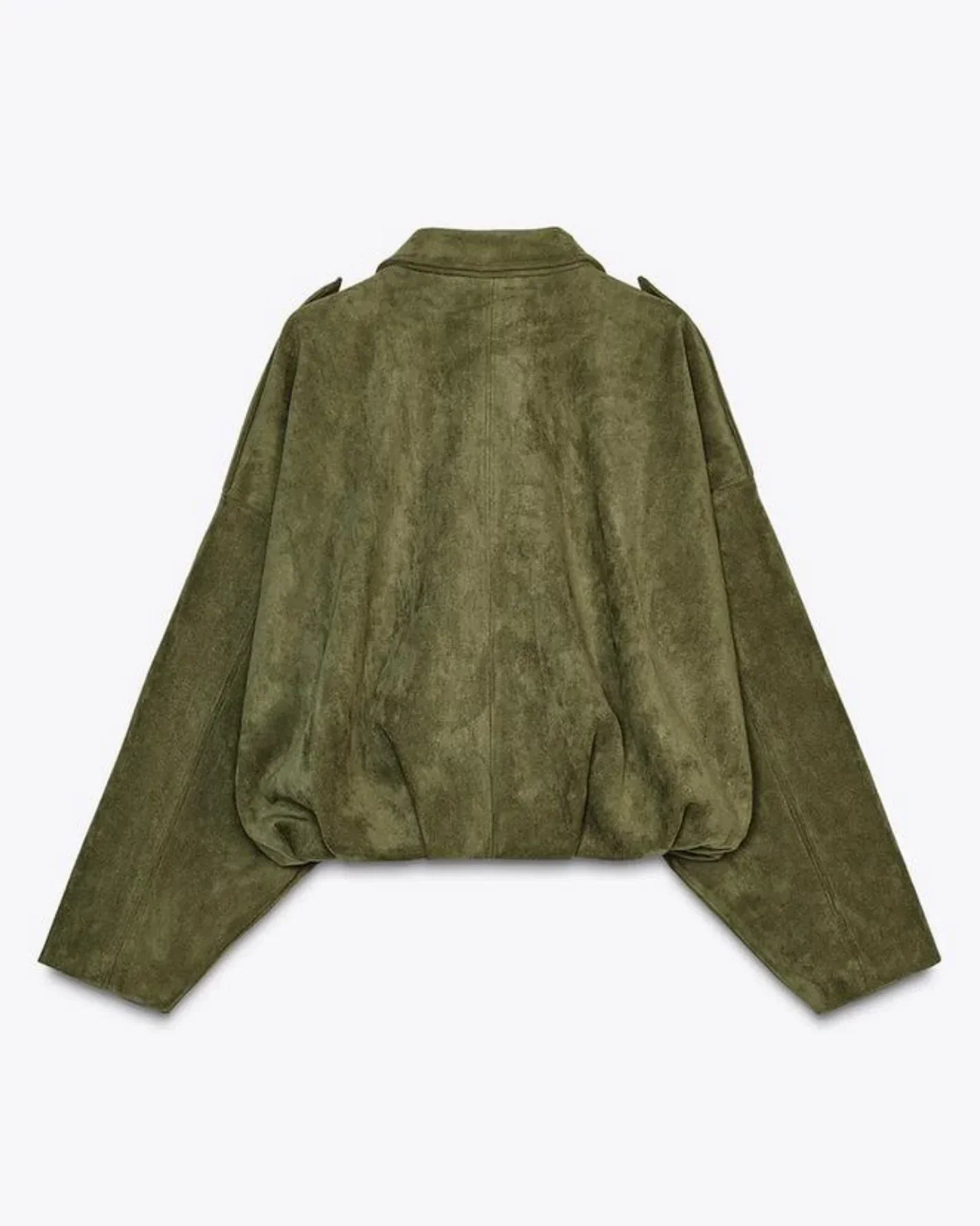 Dames suède jas – oversized leren jas met zachte voering en moderne city-look