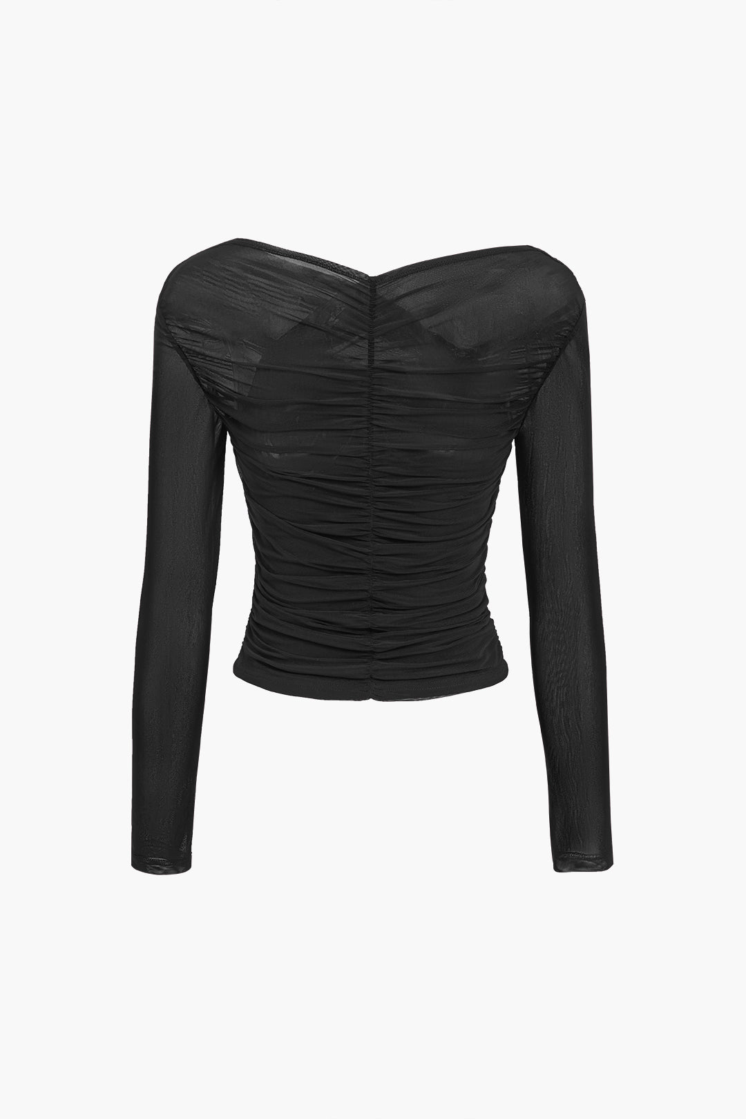 Doorzichtige mesh top dames – elegante sheer top met lange mouwen