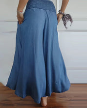 Irene – Comfortabele wijde damesbroek met hoge taille | Luchtige zomerbroek