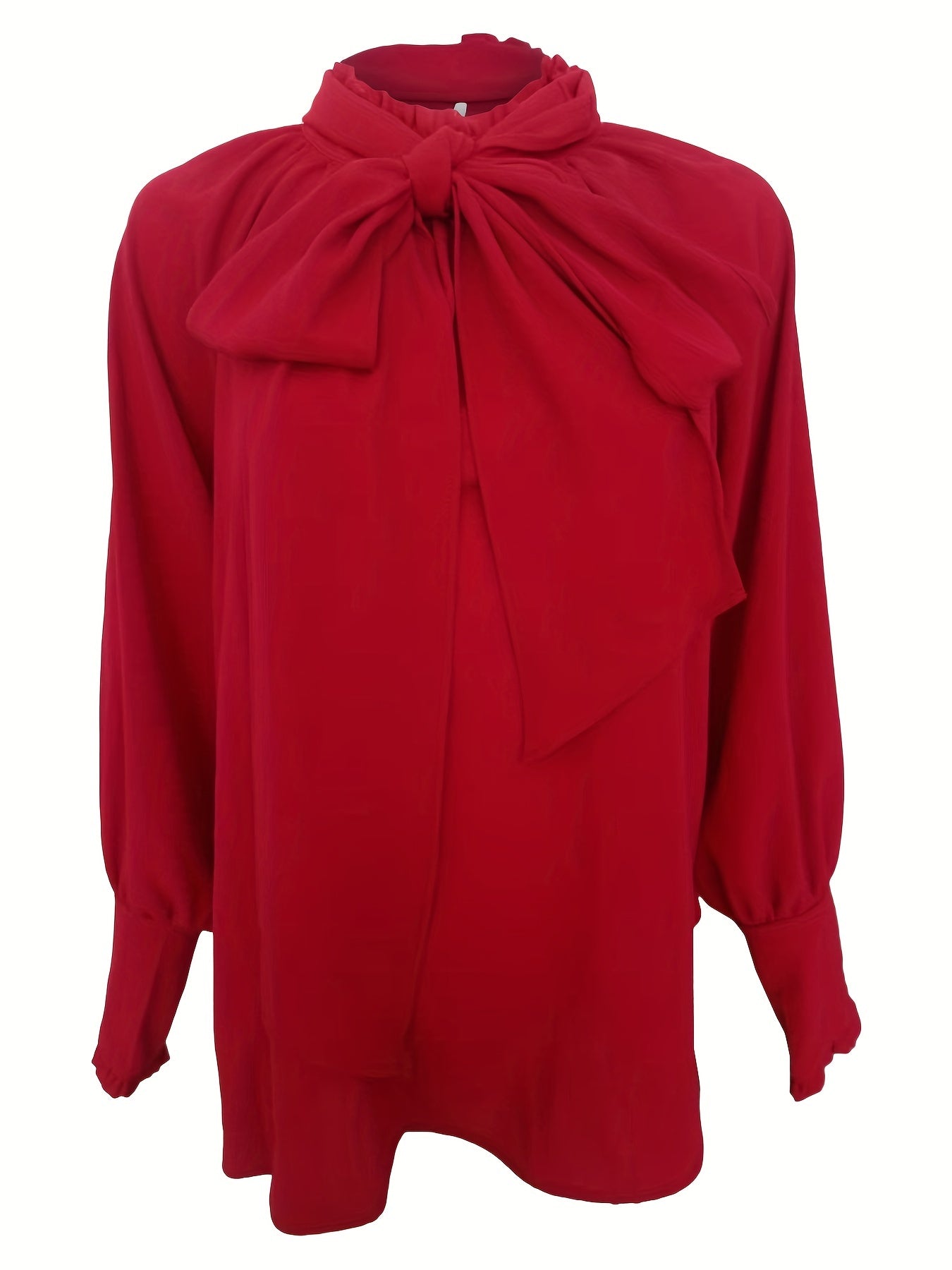 Elegante Damesblouse – Blouse met Strikdetail, Ruches en Soepele Pasvorm