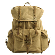 Vintage canvas rugzak – praktische heren & dames backpack met riemdetails