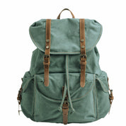Vintage canvas rugzak – praktische heren & dames backpack met riemdetails