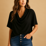 Loïs dames blouse | Luchtige chiffon blouse met vleermuismouwen | Elegante V-hals