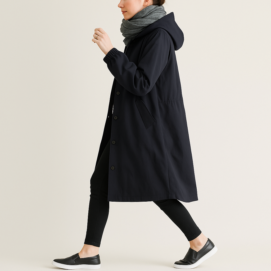 Amelia Berlin dames regenjas met capuchon – waterdichte elegante regenmantel