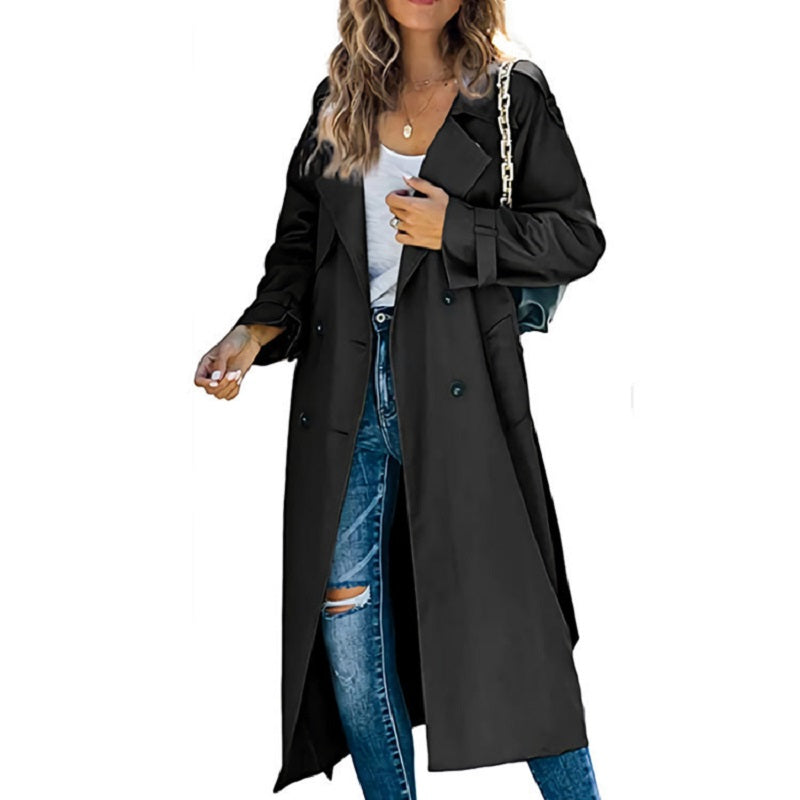 Lange dames trenchcoat | Getailleerde trenchcoat met tijdloos design | Lichtgewicht jas