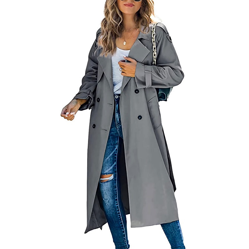 Lange dames trenchcoat | Getailleerde trenchcoat met tijdloos design | Lichtgewicht jas