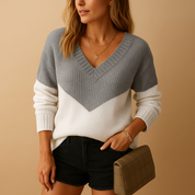 Eveline Gebreide Trui – Elegante V-Hals Damestrui met Luxe Pasvorm
