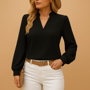 Elegante dames top met V-hals – stijlvolle blouse voor werk of casual look