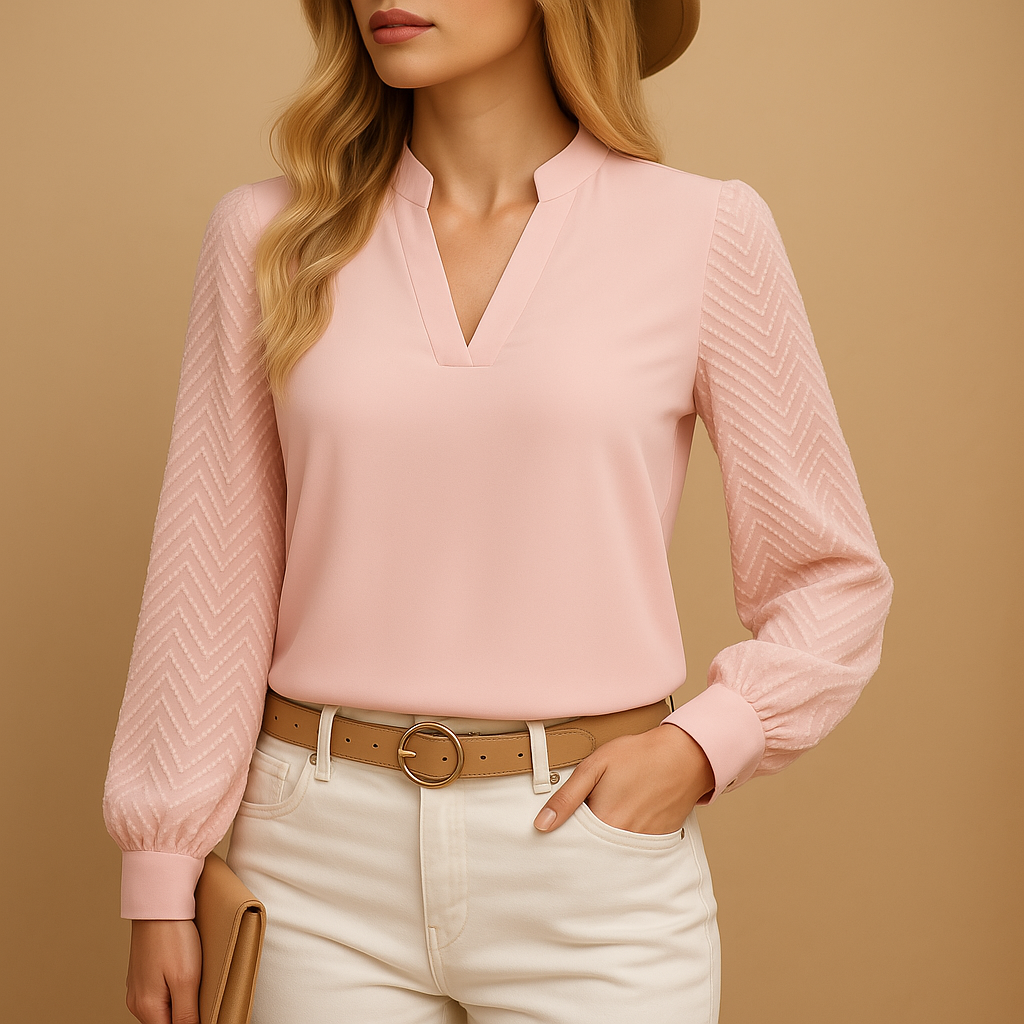Elegante dames top met V-hals – stijlvolle blouse voor werk of casual look