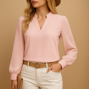 Elegante dames top met V-hals – stijlvolle blouse voor werk of casual look