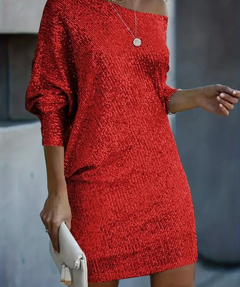 Dames Cocktailjurk met Pailletten | Elegante Feestjurk voor Avond & Bruiloft