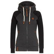 Sportieve dames hoodie – warme hoodie met ritssluiting & fleecevoering