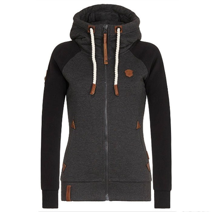 Sportieve dames hoodie – warme hoodie met ritssluiting & fleecevoering