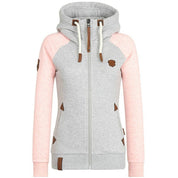 Sportieve dames hoodie – warme hoodie met ritssluiting & fleecevoering