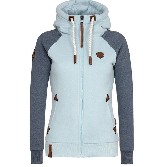 Sportieve dames hoodie – warme hoodie met ritssluiting & fleecevoering