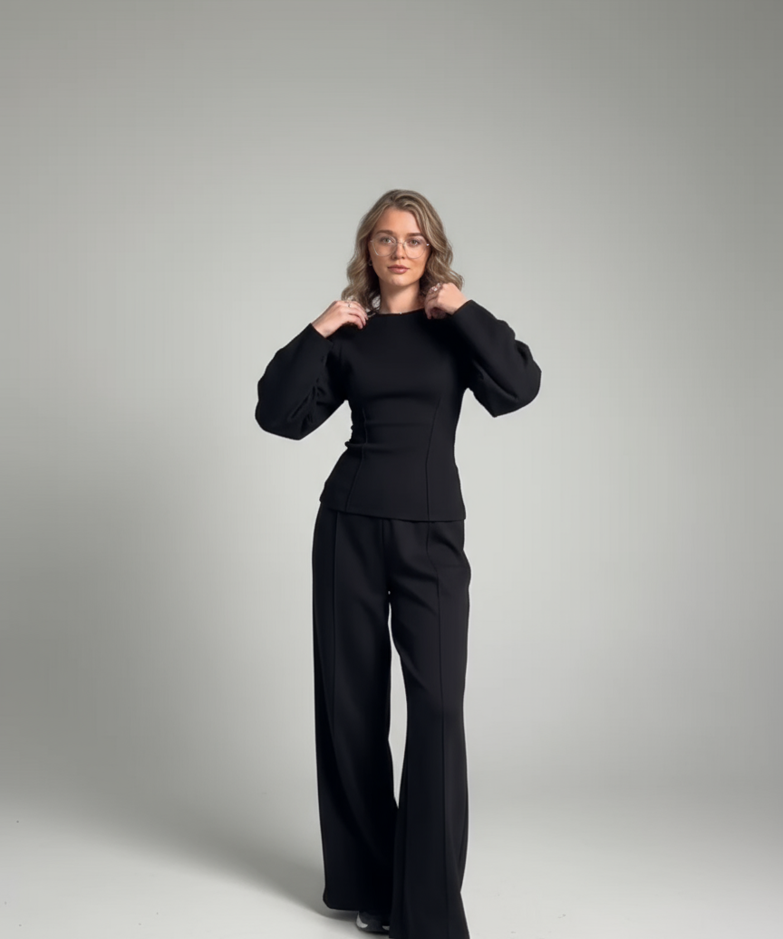 Chique dames set – elegante tweedelige outfit met flatterende pasvorm