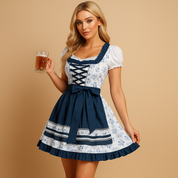 Karlein | Geruite Oktoberfest Kostuumjurk met Schort voor Dames - oktoberfest jurk dames