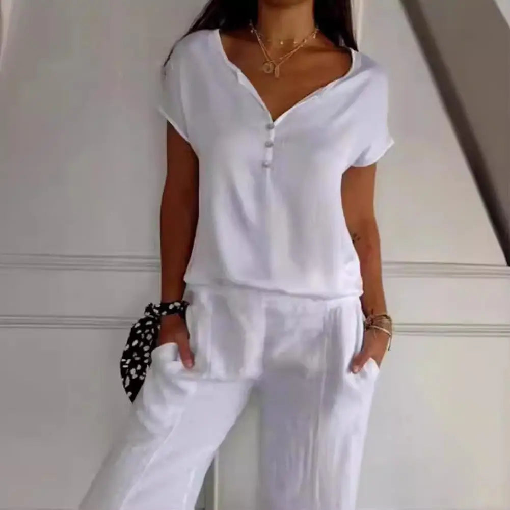 Danique Elegante Top Dames – Luchtige Zomertop met V-Hals & Luxe Chenille Stof