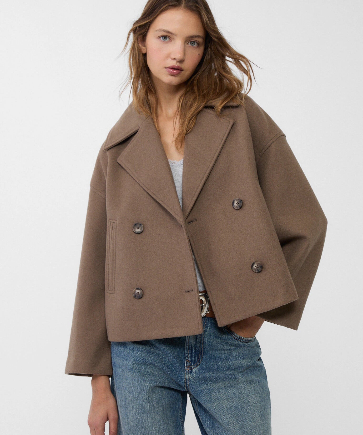 Anna Korte Double Breasted Jas – Elegante en Warme Damesjas