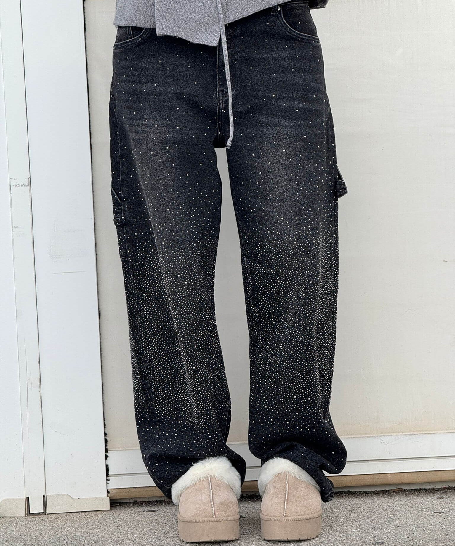 Belle glinsterende damesjeans | Stretch skinny jeans met subtiele sparkle
